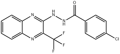 4-CHLORO-N'-[3-(TRIFLUOROMETHYL)-2-QUINOXALINYL]BENZENECARBOHYDRAZIDE Struktur