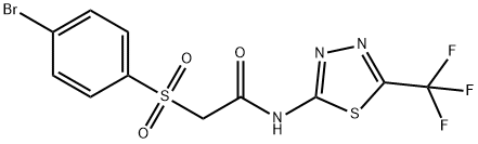 2-[(4-BROMOPHENYL)SULFONYL]-N-[5-(TRIFLUOROMETHYL)-1,3,4-THIADIAZOL-2-YL]ACETAMIDE Struktur