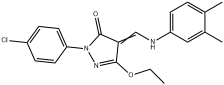 2-(4-CHLOROPHENYL)-4-[(3,4-DIMETHYLANILINO)METHYLENE]-5-ETHOXY-2,4-DIHYDRO-3H-PYRAZOL-3-ONE Struktur