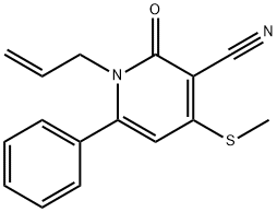 1-ALLYL-4-(METHYLSULFANYL)-2-OXO-6-PHENYL-1,2-DIHYDRO-3-PYRIDINECARBONITRILE Struktur