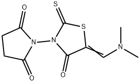 1-(5-[(DIMETHYLAMINO)METHYLENE]-4-OXO-2-THIOXO-1,3-THIAZOLAN-3-YL)DIHYDRO-1H-PYRROLE-2,5-DIONE Struktur