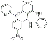 2,10-DIAZA-5,5-DIMETHYL-9-(5-NITRO-2-(2-PYRIDYLTHIO)PHENYL)TRICYCLO[9.4.0.0(3,8)]PENTADECA-1(15),3(8),11(12),13-TETRAEN-7-ONE Struktur