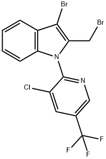 3-BROMO-2-(BROMOMETHYL)-1-[3-CHLORO-5-(TRIFLUOROMETHYL)-2-PYRIDINYL]-1H-INDOLE Struktur