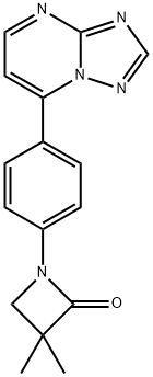 3,3-DIMETHYL-1-(4-[1,2,4]TRIAZOLO[1,5-A]PYRIMIDIN-7-YLPHENYL)-2-AZETANONE Struktur