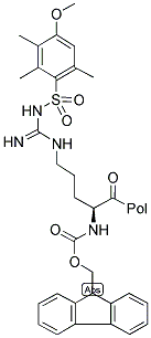 FMOC-ARG(MTR)-P-ALKOXYBENZYL ALCOHOL RESIN Struktur