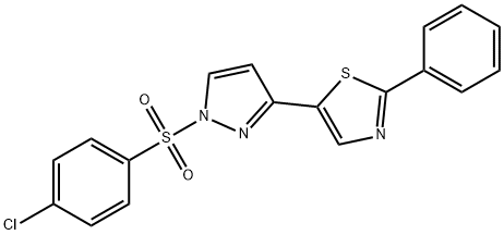 5-(1-[(4-CHLOROPHENYL)SULFONYL]-1H-PYRAZOL-3-YL)-2-PHENYL-1,3-THIAZOLE Struktur