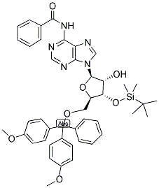 5'-O-(4,4'-DIMETHOXYTRITYL)-N6-BENZOYL-3'-T-BUTYLDIMETHYLSILYL-R-ADENOSINE Struktur