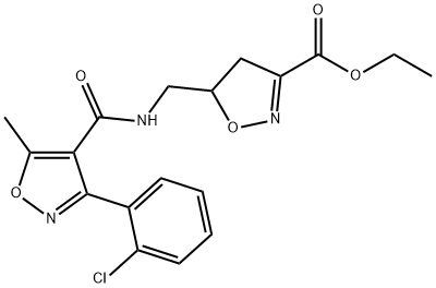 ETHYL 5-[(([3-(2-CHLOROPHENYL)-5-METHYL-4-ISOXAZOLYL]CARBONYL)AMINO)METHYL]-4,5-DIHYDRO-3-ISOXAZOLECARBOXYLATE Struktur