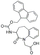 (R,S)-FMOC-3-AMINO-1-CARBOXYMETHYL-2,3,4,5-TETRAHYDRO-1H-[1]-BENZAZEPIN-2-ONE Struktur