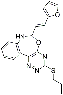 6-[(E)-2-(2-FURYL)VINYL]-3-(PROPYLTHIO)-6,7-DIHYDRO[1,2,4]TRIAZINO[5,6-D][3,1]BENZOXAZEPINE Struktur