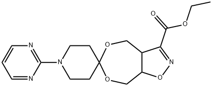 [3-ETHOXYCARBONYL-4,5-BIS(HYDROXYMETHYL)-4,5-DIHYDROISOXAZOLE][1-(2-PYRIMIDYL)-4-PIPERIDONE]KETAL Struktur