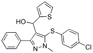 (5-[(4-CHLOROPHENYL)SULFANYL]-1-METHYL-3-PHENYL-1H-PYRAZOL-4-YL)(2-THIENYL)METHANOL Struktur