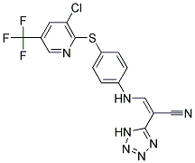 2-(2H-2,3,4,5-TETRAAZOLYL)-3-((4-(3-CHLORO-5-(TRIFLUOROMETHYL)(2-PYRIDYLTHIO))PHENYL)AMINO)PROP-2-ENENITRILE Struktur