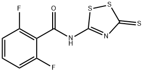 2,6-DIFLUORO-N-(3-THIOXO-3H-1,2,4-DITHIAZOL-5-YL)BENZENECARBOXAMIDE Struktur