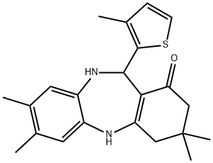 3,3,7,8-TETRAMETHYL-11-(3-METHYL-2-THIENYL)-2,3,4,5,10,11-HEXAHYDRO-1H-DIBENZO[B,E][1,4]DIAZEPIN-1-ONE Struktur