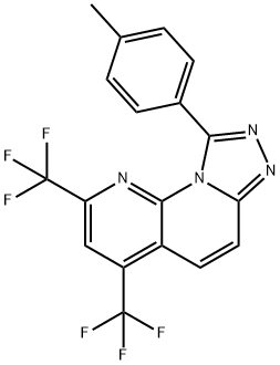 9-(4-METHYLPHENYL)-2,4-BIS(TRIFLUOROMETHYL)[1,2,4]TRIAZOLO[4,3-A][1,8]NAPHTHYRIDINE Struktur