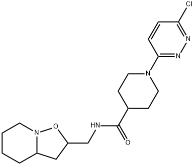 1-(6-CHLORO-3-PYRIDAZINYL)-N-(HEXAHYDRO-2H-ISOXAZOLO[2,3-A]PYRIDIN-2-YLMETHYL)-4-PIPERIDINECARBOXAMIDE Struktur