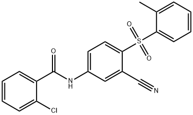 2-CHLORO-N-(3-CYANO-4-[(2-METHYLPHENYL)SULFONYL]PHENYL)BENZENECARBOXAMIDE Struktur