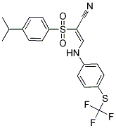 2-((4-(ISOPROPYL)PHENYL)SULFONYL)-3-((4-(TRIFLUOROMETHYLTHIO)PHENYL)AMINO)PROP-2-ENENITRILE Struktur