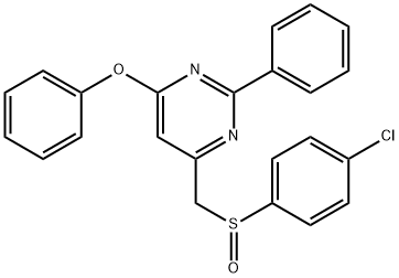 4-([(4-CHLOROPHENYL)SULFINYL]METHYL)-6-PHENOXY-2-PHENYLPYRIMIDINE Struktur