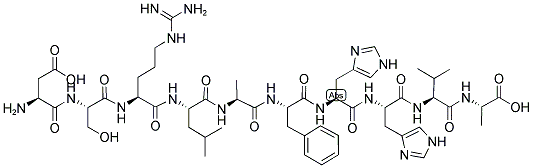 ASP-SER-ARG-LEU-ALA-PHE-HIS-HIS-VAL-ALA Struktur