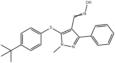 5-([4-(TERT-BUTYL)PHENYL]SULFANYL)-1-METHYL-3-PHENYL-1H-PYRAZOLE-4-CARBALDEHYDE OXIME Struktur