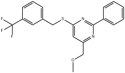 4-(METHOXYMETHYL)-2-PHENYL-6-([3-(TRIFLUOROMETHYL)BENZYL]SULFANYL)PYRIMIDINE Struktur