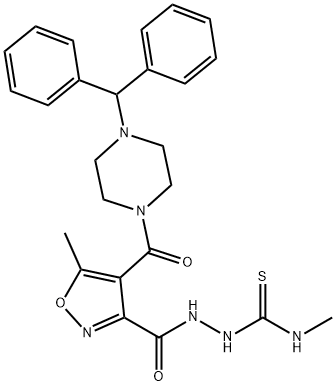 2-((4-[(4-BENZHYDRYLPIPERAZINO)CARBONYL]-5-METHYL-3-ISOXAZOLYL)CARBONYL)-N-METHYL-1-HYDRAZINECARBOTHIOAMIDE Struktur