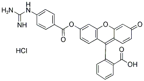 FLUORESCEIN MONO-(4-GUANIDINOBENZOATE), HYDROCHLORIDE Struktur