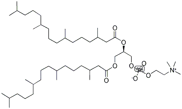 1,2-DI 3,7,11,15-TETRAMETHYLHEXADECANOYL-SN-GLYCERO-3-PHOSPHOCHOLINE Struktur