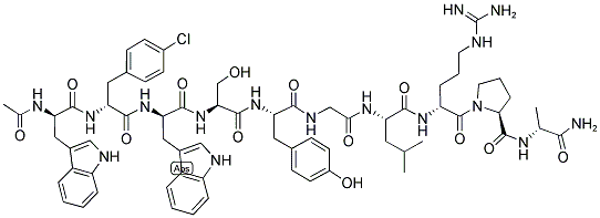 (N,ACETYL-D-TRP1,P-CHLORO-D-PHE2,D-TRP3,D-ARG8,D-ALA10)LHRH Struktur