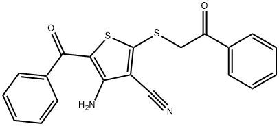 4-AMINO-5-BENZOYL-2-[(2-OXO-2-PHENYLETHYL)SULFANYL]-3-THIOPHENECARBONITRILE Struktur