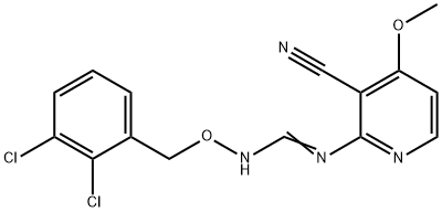 N-(3-CYANO-4-METHOXY-2-PYRIDINYL)-N'-[(2,3-DICHLOROBENZYL)OXY]IMINOFORMAMIDE Struktur