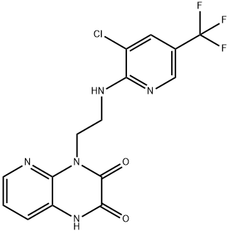 4-(2-([3-CHLORO-5-(TRIFLUOROMETHYL)-2-PYRIDINYL]AMINO)ETHYL)-1,4-DIHYDROPYRIDO[2,3-B]PYRAZINE-2,3-DIONE Struktur