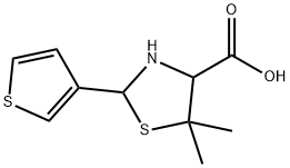 5,5-DIMETHYL-2-(3-THIENYL)-1,3-THIAZOLIDINE-4-CARBOXYLIC ACID Struktur