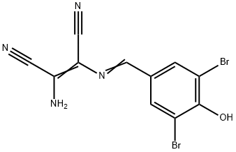 2-AMINO-1-(1-AZA-2-(3,5-DIBROMO-4-HYDROXYPHENYL)VINYL)ETHENE-1,2-DICARBONITRILE Struktur