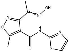 3-(HYDROXYETHANIMIDOYL)-5-METHYL-N-(1,3-THIAZOL-2-YL)-4-ISOXAZOLECARBOXAMIDE Struktur