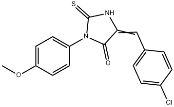 5-[(4-CHLOROPHENYL)METHYLENE]-3-(4-METHOXYPHENYL)-2-THIOXOTETRAHYDRO-4H-IMIDAZOL-4-ONE Struktur