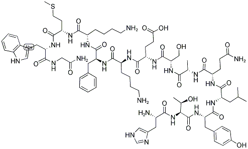 H-HIS-THR-TYR-LEU-GLN-ALA-SER-GLU-LYS-PHE-LYS-MET-TRP-GLY-NH2 Struktur