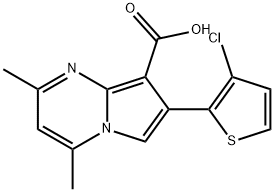 7-(3-CHLORO-2-THIENYL)-2,4-DIMETHYLPYRROLO[1,2-A]PYRIMIDINE-8-CARBOXYLIC ACID Struktur