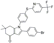 2-(4-BROMOPHENYL)-6,6-DIMETHYL-1-(4-(5-(TRIFLUOROMETHYL)(2-PYRIDYLTHIO))PHENYL)-5,6,7-TRIHYDROINDOL-4-ONE Struktur