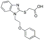 ((1-[2-(4-METHYLPHENOXY)ETHYL]-1H-BENZIMIDAZOL-2-YL)THIO)ACETIC ACID Struktur