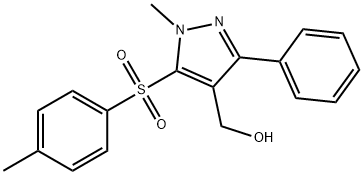 (1-METHYL-5-[(4-METHYLPHENYL)SULFONYL]-3-PHENYL-1H-PYRAZOL-4-YL)METHANOL Struktur