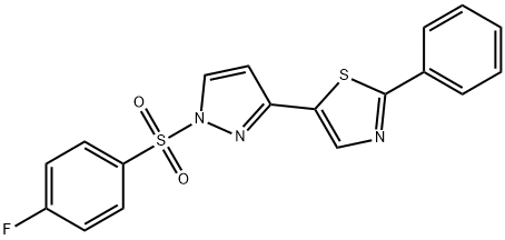 5-(1-[(4-FLUOROPHENYL)SULFONYL]-1H-PYRAZOL-3-YL)-2-PHENYL-1,3-THIAZOLE Struktur