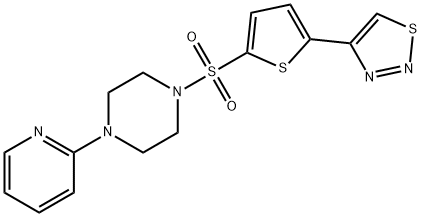 1-(2-PYRIDINYL)-4-([5-(1,2,3-THIADIAZOL-4-YL)-2-THIENYL]SULFONYL)PIPERAZINE Struktur