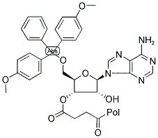 DIMETHOXYTRITYL RIBO ADENOSINE-SUCCINYL-LONG CHAIN ALKYL AMINE-CONTROLLED PORE GLASS Struktur