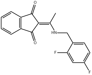 2-((((2,4-DIFLUOROPHENYL)METHYL)AMINO)ETHYLIDENE)INDANE-1,3-DIONE Struktur