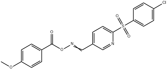 2-[(4-CHLOROPHENYL)SULFONYL]-5-(([(4-METHOXYBENZOYL)OXY]IMINO)METHYL)PYRIDINE Struktur