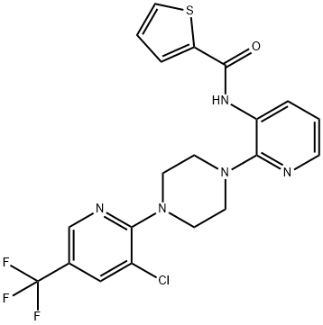 N-(2-(4-[3-CHLORO-5-(TRIFLUOROMETHYL)-2-PYRIDINYL]PIPERAZINO)-3-PYRIDINYL)-2-THIOPHENECARBOXAMIDE Struktur