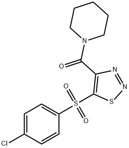 (5-[(4-CHLOROPHENYL)SULFONYL]-1,2,3-THIADIAZOL-4-YL)(PIPERIDINO)METHANONE Struktur